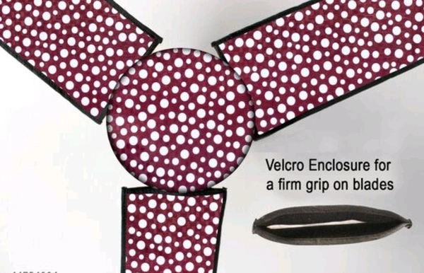 STYLISTA Waterproof & Dustproof Three Blade Ceiling Fan Cover with Velcro Enclosure Set of 1 Fan Cover -  Free Size,   Maroon,  PVC, pack of1